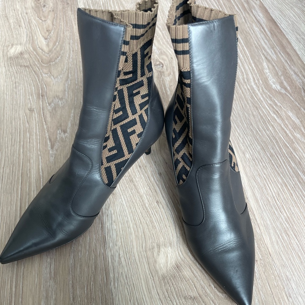 Authentic fendi logo booties